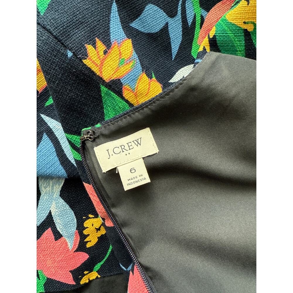 J. Crew Floral Basketweave Square Neck Shift Dress Size 6 - Picture 11 of 11